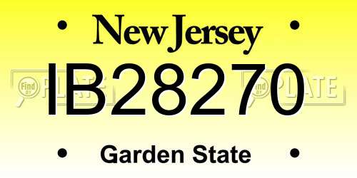 IB28270 New Jersey License Plate