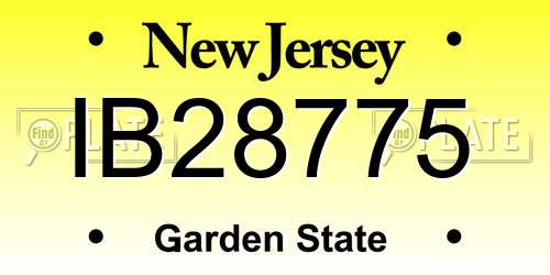 IB28775 New Jersey License Plate
