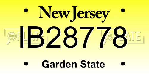 IB28778 New Jersey License Plate