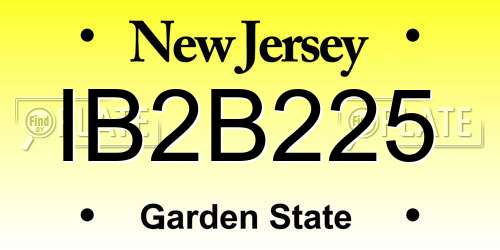 IB2B225 New Jersey License Plate