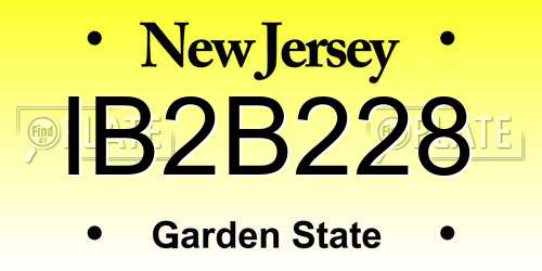 IB2B228 New Jersey License Plate