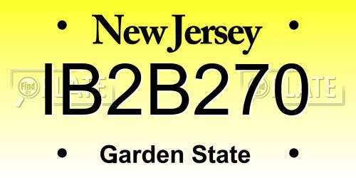 IB2B270 New Jersey License Plate