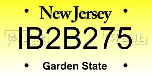 IB2B275 New Jersey License Plate