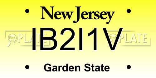 IB2I1V New Jersey License Plate