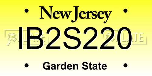 IB2S220 New Jersey License Plate