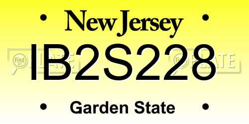 IB2S228 New Jersey License Plate