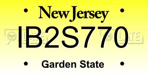 IB2S770 New Jersey License Plate