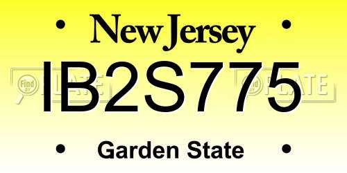 IB2S775 New Jersey License Plate