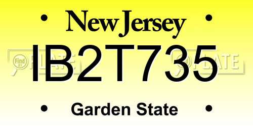 IB2T735 New Jersey License Plate