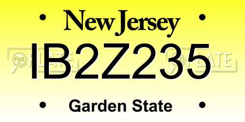IB2Z235 New Jersey License Plate