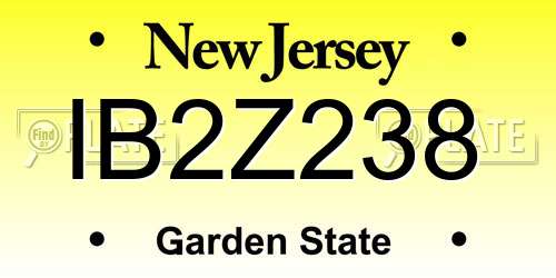 IB2Z238 New Jersey License Plate