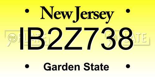 IB2Z738 New Jersey License Plate