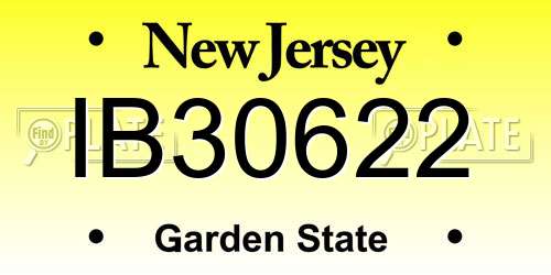 IB30622 New Jersey License Plate