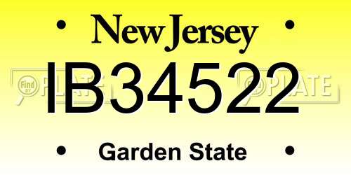 IB34522 New Jersey License Plate