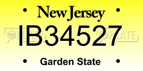 IB34527 New Jersey License Plate