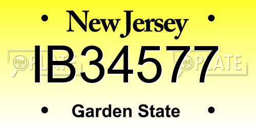IB34577 New Jersey License Plate