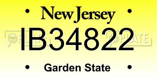 IB34822 New Jersey License Plate