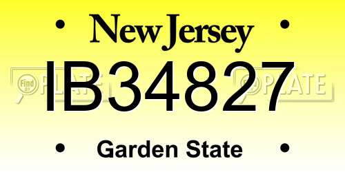 IB34827 New Jersey License Plate