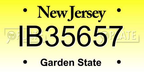 IB35657 New Jersey License Plate