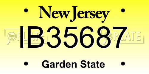 IB35687 New Jersey License Plate