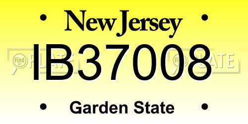 IB37008 New Jersey License Plate