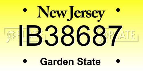 IB38687 New Jersey License Plate