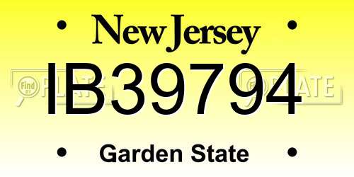 IB39794 New Jersey License Plate