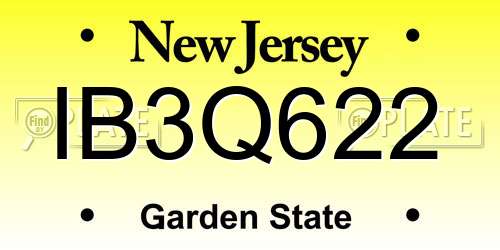 IB3Q622 New Jersey License Plate