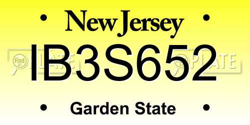 IB3S652 New Jersey License Plate