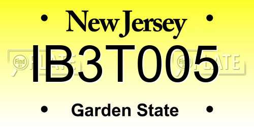 IB3T005 New Jersey License Plate
