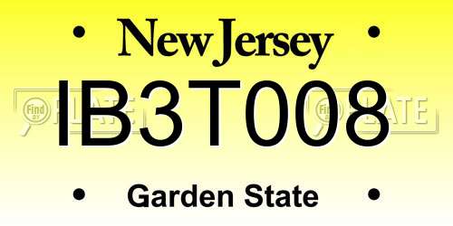 IB3T008 New Jersey License Plate