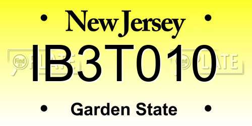 IB3T010 New Jersey License Plate