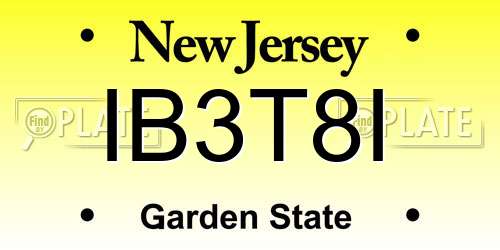 IB3T8I New Jersey License Plate