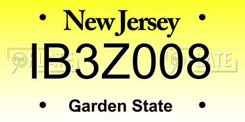 IB3Z008 New Jersey License Plate