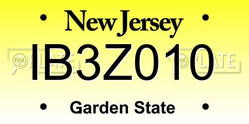 IB3Z010 New Jersey License Plate