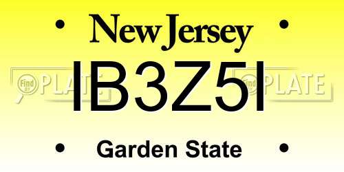 IB3Z5I New Jersey License Plate