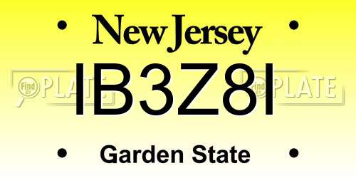 IB3Z8I New Jersey License Plate