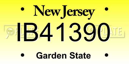 IB41390 New Jersey License Plate