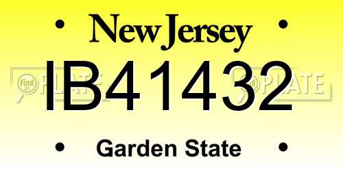 IB41432 New Jersey License Plate
