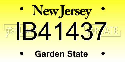 IB41437 New Jersey License Plate