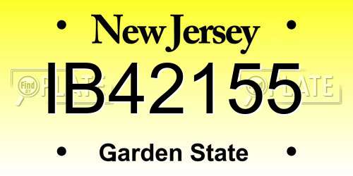 IB42155 New Jersey License Plate