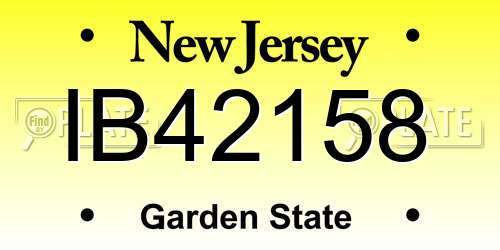 IB42158 New Jersey License Plate
