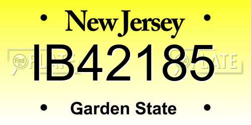 IB42185 New Jersey License Plate