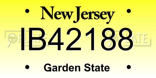 IB42188 New Jersey License Plate