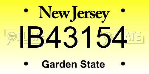 IB43154 New Jersey License Plate