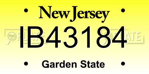 IB43184 New Jersey License Plate