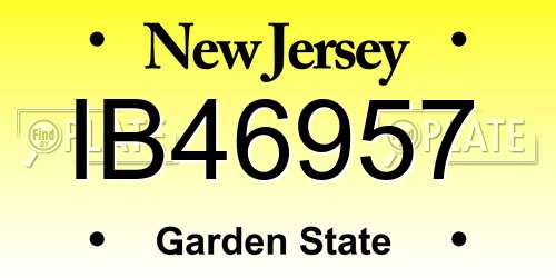 IB46957 New Jersey License Plate