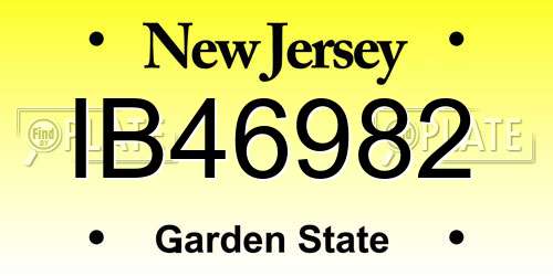 IB46982 New Jersey License Plate