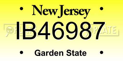 IB46987 New Jersey License Plate