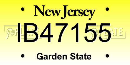 IB47155 New Jersey License Plate